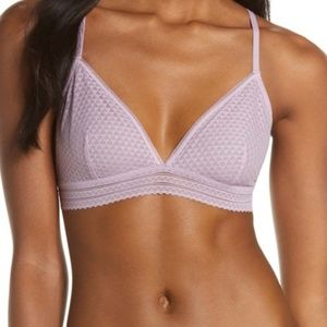 Madewell Geo Mesh Lounge Bralette Lavender Size Large
